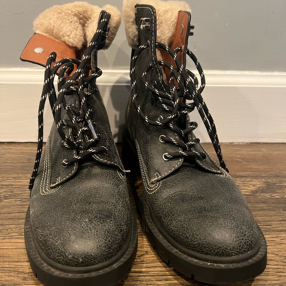 Women’s Coach Leather Waterproof Combat Boots